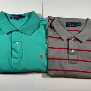 Polo Ralph Lauren Lot of 2 Short Sleeve Shirts Green and Gray Polo Shirts